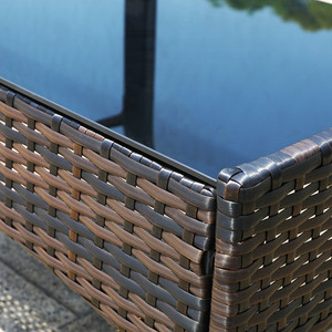 Set Divano <span class=keywords><strong>e</strong></span> Sedie in Rattan per Balcone, Giardino <span class=keywords><strong>e</strong></span> Patio con Tavolo, Design K/D - Product Image 6