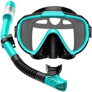 Juego de máscara de snorkel para adultos con gafas de buceo de vidrio templado antivaho y snorkel transpirable para natación y buceo - Product Image 2