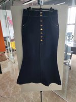 Jean personnalisé avec étiquette grande taille pour femme, pantalon décontracté, Denim, coton, JEANS OEM, Spandex, Style technique, taille déchirée, jupe détruite