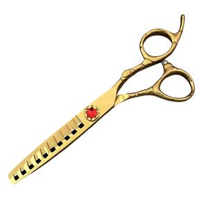 กรรไกรตัดผมทรงก้างปลาสีทอง ขนาด 6 นิ้ว สำหรับช่างเสริมสวย ใบมีดมาตรฐานสำหรับคนถนัดขวา - Product Image 4