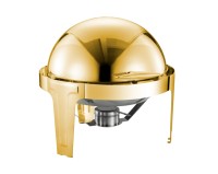 Runde 6L Roll Top elektrische Buffet Food Warmer Edelstahl Chafing Dish für Hotel Restaurant Kraftstoff Heiz methode verwenden