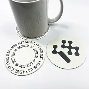 Custom Logo Printed Absorbent Pulp Board Paper Coaster Cup Mat