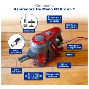 RCA Nyx RC-A1 leggero aspirapolvere portatile 2-in-1 senza sacchetto USB fonte di alimentazione per la casa e l'auto-grigio - Product Image 6