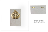 Wall art 3D divers feuille de plante design feuille d'or sur perlite résine panneau décor mural fait à la main pour les accessoires à la maison