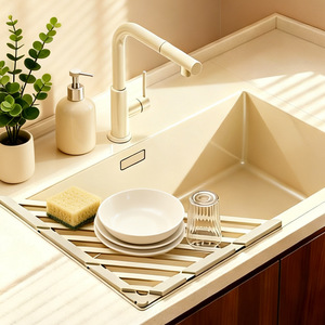 Folding Sink Drain Rack L Size Square Shape Dish Drying Storage Kitchen Sink Rack - Product Image 1