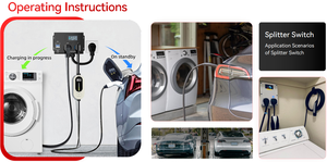 NEMA 14-30P 14-30R Tự Động Chuyển Đổi Cho Máy Sấy EV 240V <span class=keywords><strong>24</strong></span> Amp Splitter Máy Sấy EV Tương Thích Tường Ổ Cắm Nhựa 240V <span class=keywords><strong>24</strong></span> Amp Splitter - Product Image 3