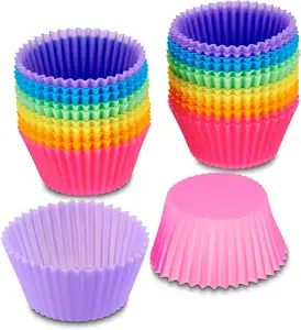 Fabriek Prijs Keuken Accessoires Siliconen Cupcake Liners Herbruikbare Bpa-Vrije Muffin Baking Cup Mallen