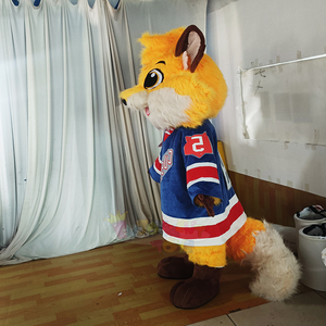 Disfraz de Mascota de zorro divertido con personaje de felpa de Jersey deportivo azul para evento de fiesta de Halloween/Navidad - Product Image 3