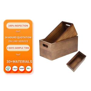 Rustic Farmhouse Holder Box Wood Organizer Boxes For Bathroom Set Of 2 Small Wood Boxes Crates With Handles