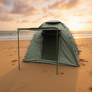 Tente de camping en <span class=keywords><strong>toile</strong></span> Ripstop 4 places, une chambre, trois saisons, imperméable, avec <span class=keywords><strong>moustiquaire</strong></span>, pour aventures en plein air, type familial extensible - Product Image 1