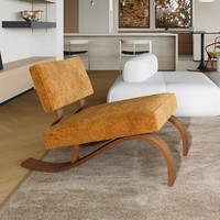 Fauteuil individuel de style Wabi-Sabi moderne, design créatif en forme de traîneau, mobilier de maison en métal