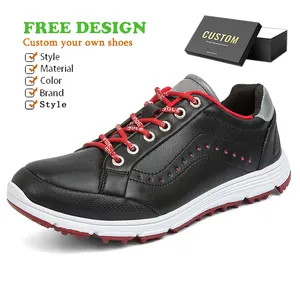 Китайский производитель, роскошные брендовые индивидуальные мужские ботинки для гольфа, повседневная мужская обувь, оптовая продажа, ретро обувь для гольфа