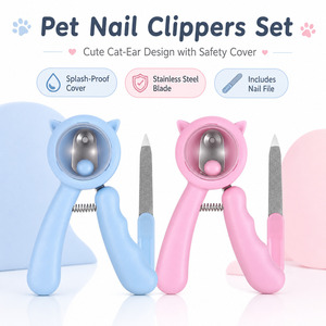 Cortauñas para Mascotas con Reducción de Salpicaduras para <span class=keywords><strong>Perros</strong></span> y Gatos, con Lima, Herramienta de Aseo de Seguridad con Cabeza Redonda - Product Image 2