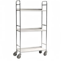 Chariot logistique robuste en acier avec étagères grillagées ALLWORLD CH05104, 930*1050*600mm, quatre roues, revêtement poudré, OEM/ODM