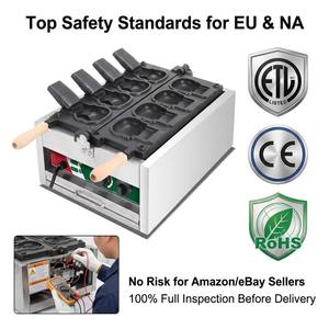 <span class=keywords><strong>Gaufrier</strong></span> électrique professionnel Blios en acier inoxydable, <span class=keywords><strong>mini</strong></span>, 6 empreintes, motif chat mignon, pour pâtisserie - Product Image 5