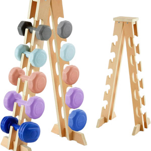 Wooden <b>Dumbbell</b> Rack 5 Tier 31inch Height Multi Layer Storage For Gym Home Use - Product Image 2