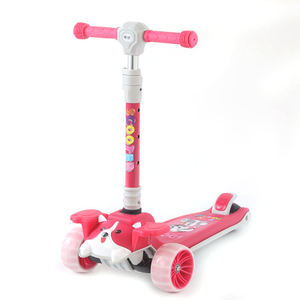 Scooter pliable personnalisé à 3 roues pour enfants avec roue clignotante élargie jouet d'extérieur en plastique équipement bon marché pour bébé fabriqué en Chine - Product Image 1