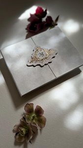 Dapat disesuaikan kristal mewah putih lipat tiga beludru kartu undangan pernikahan amplop tradisional Mariage setelan hadiah ulang tahun - Product Image 4