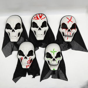 Maschera Horror spaventosa di Halloween con testa di scheletro per uomo con sciarpa - Product Image 5