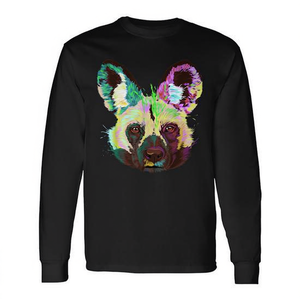 T-shirt promozionale a maniche lunghe con motivo Splash Colorful Splash African Wild Dog - Product Image 2