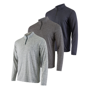 Sweat-shirt de golf à col zippé et à manches longues avec logo personnalisé pour hommes, performance athlétique, imperméable, imprimé d'automne, 1/4 - Product Image 3
