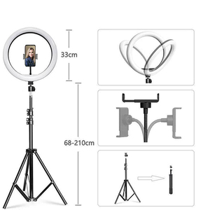 SML Led Selfie Ring Light con soporte de trípode ajustable Live Streaming Equipment Floor Streaming Lights - Product Image 3