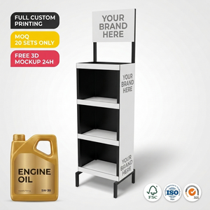Expositor de Metal Personalizado para Aceite de Motor, Soporte Resistente para Botellas de Lubricante, Estante de Venta al por Menor de Aceite para Automóviles, Estante de Piso para Gasolinera - Product Image 1