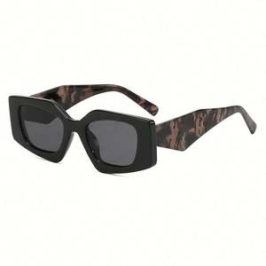 Gafas de Sol Cuadradas con Marco Grande, Diseño Retro, Personalizadas con Logotipo, para Hombre y Mujer, Protección UV400, Gafas de Sol Poligonales con Estampado de Leopardo para Mujer - Product Image 6