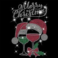Décalcomanie thermocollante de Noël avec strass en fer à repasser, motif arbre en cristal, fixation à chaud pour T-shirts et vestes