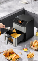 Freidora de Aire Digital Inteligente de 6.5L con Pantalla Táctil TFT de 4.3 Pulgadas, Recetas Integradas, Horno Eléctrico Digital a Color para Uso Doméstico