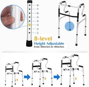 Alat Bantu Jalan Lipat 3-in-1 dengan Penyangga Berdiri untuk Rehabilitasi Medis, Tongkat Jalan untuk Lansia hingga 200 kg - Product Image 3