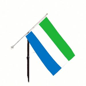 Drapeaux de Sierra Leone en gros 3x5 pieds, en polyester 68D/100D, personnalisables pour toutes les nations, livraison rapide d'un fournisseur fiable - Product Image 2