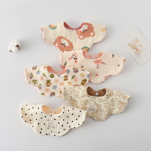 Serviette coréenne double usage en coton pour bébé, absorbante et respirante, motif vague florale 360° HYTO80 - Product Image 3