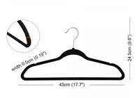 Owentek Noir Blanc Antidérapant Velours Cintres Perchas De Terciopelo Gain de Place Lot de 50 Premium Flocage Velours Cintres