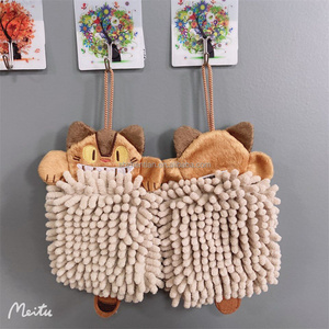 <span class=keywords><strong>Serviette</strong></span> <span class=keywords><strong>à</strong></span> main brodée en chenille motif animal de dessin animé mignon, séchage rapide, <span class=keywords><strong>à</strong></span> suspendre, pour la maison, la cuisine et la salle de bain - Product Image 3