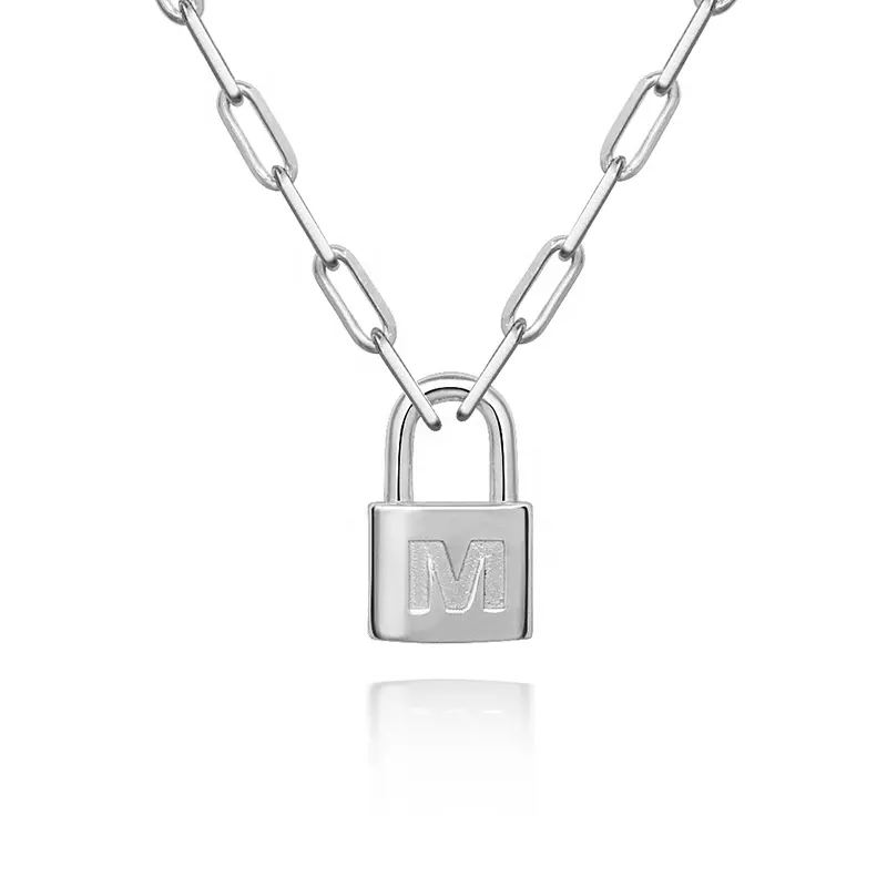 flat man padlock thick cuban chain necklaces on trend in the usa