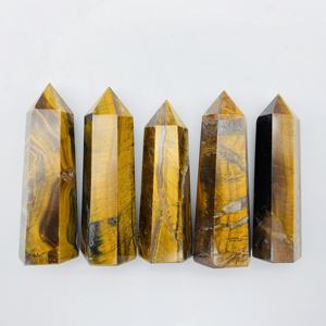 หินไทเกอร์อายธรรมชาติคุณภาพสูง รูปทรงหอคอย ขัดเงา ใช้ตกแต่งบ้าน - Product Image 1