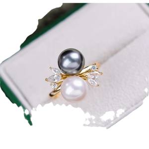 อุปกรณ์ DIY 10546 แหวนเงินแท้ S925 ตัวเปล่าสำหรับใส่เครื่องประดับ ตัวจับเครื่องประดับเงิน พร้อมลูกปัดกลมขนาด 8-10 มม. สำหรับแหวนมุก - Product Image 5