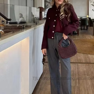 Best-seller de la mode féminine : Veste courte rétro à col montant et double boutonnage - Product Image 6