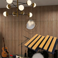 Panneaux muraux acoustiques insonorisants en bois à lattes, décoration murale intérieure, lambris en bois pour murs et plafonds