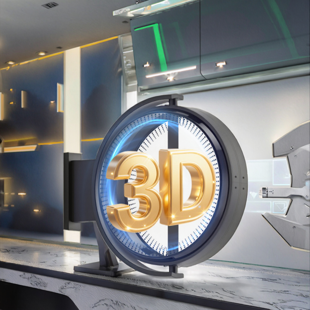 Двусторонняя светодиодная вывеска, 3D голограмма, вентилятор, световой короб для внутреннего и наружного использования, для образовательных и выставочных залов, поставка OEM