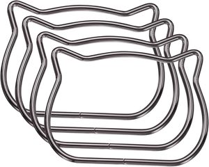 Uxcell Pcs Metal Purse Handle <b>Cat</b> Head Handbag <b>Ring</b> Buckle Bag Handle Replacement For DIY Handmade Woven Bag Luggage Hardware Ac - Product Image 1