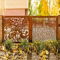 Panel Decorativo de Acero Galvanizado Cortado con Láser, Panel de Privacidad de Acero Corten Resistente a la Intemperie, Valla Divisoria para Jardín o Balcón