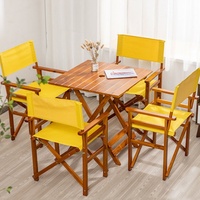 Ensemble table et chaises de jardin pliantes modernes en bois massif chinois pour balcon, petit espace, loisirs, tourisme, confort et détente
