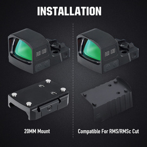 Mira Telescópica Ohhunt IPX7 de Aluminio Resistente a Impactos con Punto Verde, Ventana Grande 24x17, Activación por Movimiento, Mira Reflex con Punto Rojo - Product Image 6