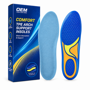 OEM ODM Shock Absorbing Heel <b>Cushion</b> Breathable Comfort TPE Arch Support Insoles Shoe <b>Inserts</b> <b>for</b> Walking Work Sports - Product Image 1