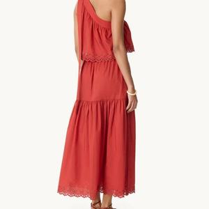 ชุดผ้าลินินปักลายขายดีปี 2025 ชุดเดรสฤดูร้อนสำหรับผู้หญิง เสื้อแขนกุดลำลองและกระโปรงยาวทรงระบายลายเรียบ - Product Image 3