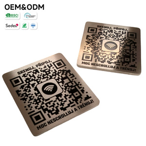 Plaque signalétique en acier inoxydable brossé avec code QR facile à nettoyer, connexion Wi-Fi, pour salle de <span class=keywords><strong>sport</strong></span> publique, magasin, signalisation de trafic, gravure SS - Product Image 3