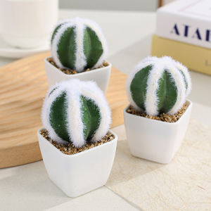Maceta con Planta Artificial <span class=keywords><strong>de</strong></span> <span class=keywords><strong>Cactus</strong></span> Suculento Mini Realista Hecha a Mano Diseño Moderno para Navidad, Pascua y Año Nuevo Chino - Product Image 4