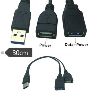 สายต่อขยาย USB3.0 แบบตัวผู้-ตัวผู้ และตัวผู้-ตัวเมีย หัวต่อแบบคู่ สำหรับจ่ายไฟ สายถ่ายโอนข้อมูลความเร็วสูง - Product Image 5